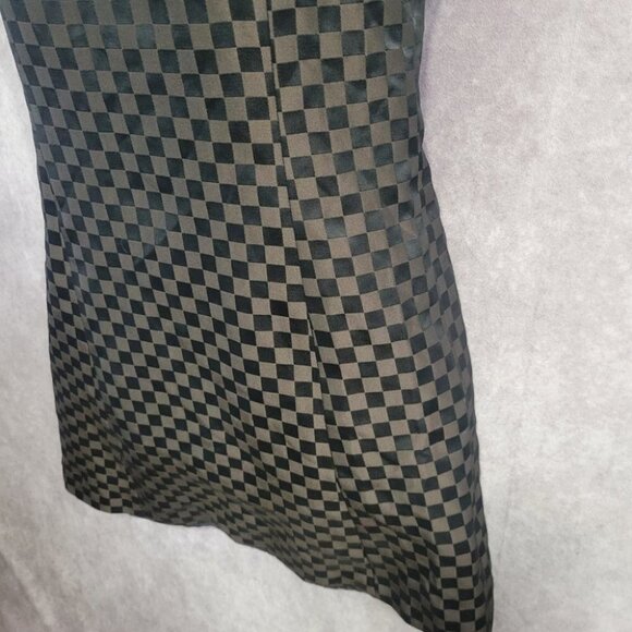 Vintage Jeanette Kastenberg Checkerboard Print Y2K Mini Dress Size 2 - Picture 4 of 12